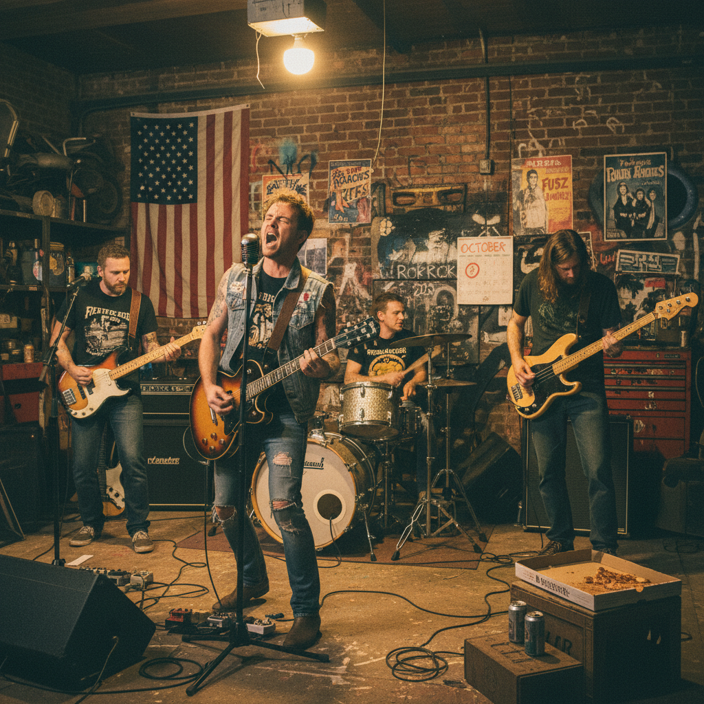 A dusty stack of worn 45 RPM vinyl records, with visible scratches and faded labels, evoking the discovery of hidden gems in a vintage record store.